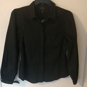 Worthington Women's Black/White Stripe Top